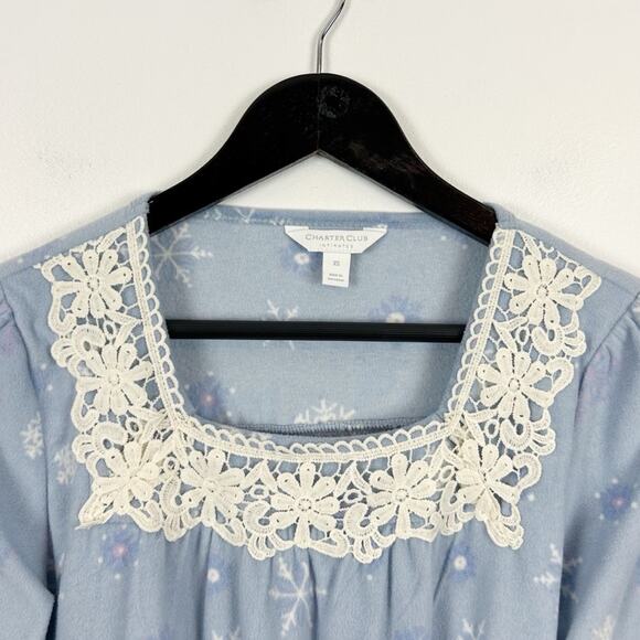 Charter Club Fleece Long Sleeve Printed Nightgown Size X-Small - Picture 3 of 5